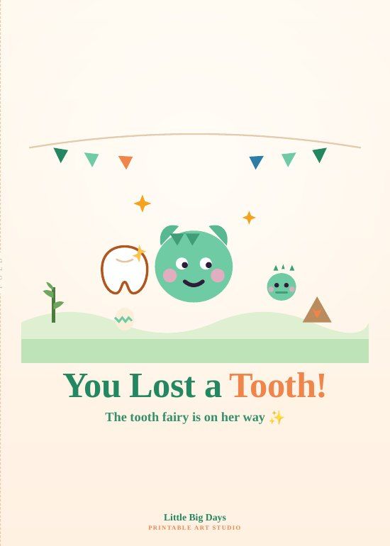 Dino Pals You Lost a Tooth! Card