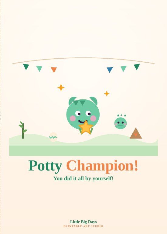 Dino Pals Potty Champion Card