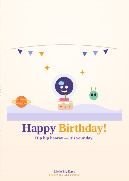 Space Explorers Happy Birthday Card