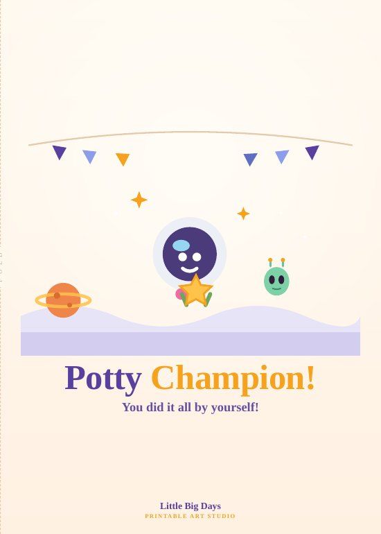 Space Explorers Potty Champion Card