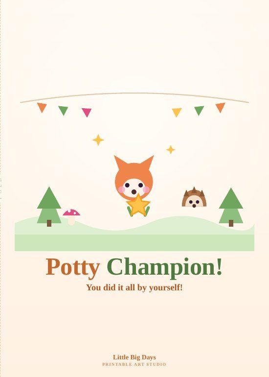 Woodland Friends Potty Champion Card