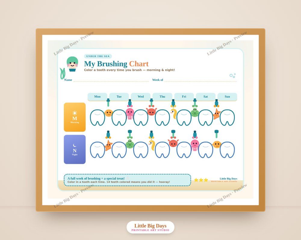 Under the Sea Complete Set (Chart + 6 Cards)