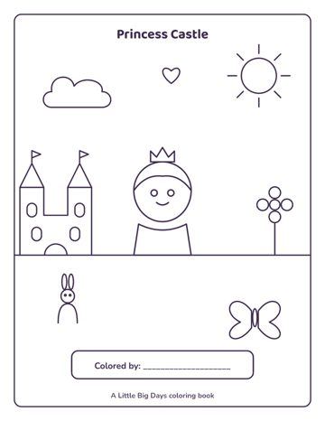 Princess Castle Coloring Book (14 Pages)