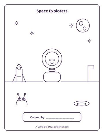 Space Explorers Coloring Book (14 Pages)