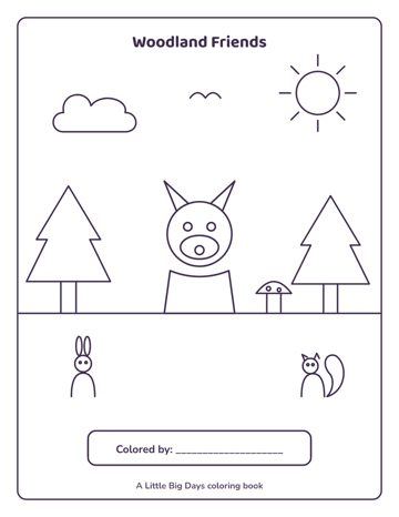 Woodland Friends Coloring Book (14 Pages)