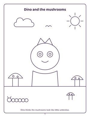Dino and the mushrooms