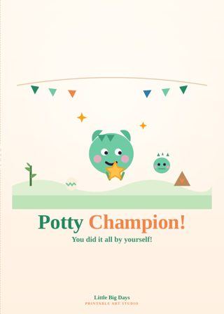 Dino Pals Potty Champion Card