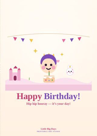 Princess Castle Happy Birthday Card