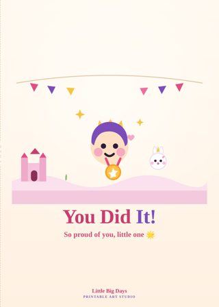 Princess Castle You Did It! Card