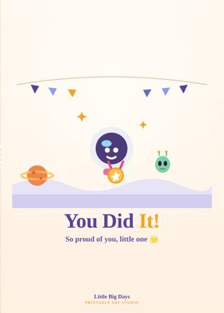 Space Explorers You Did It! Card