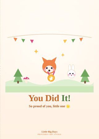 Woodland Friends You Did It! Card